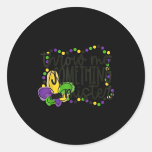 Pegatina Redonda Tira algo señor cuentas de mardi gras nueva orlean