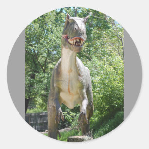 Pegatina Redonda Tirannosauro Rex Dinosaurio