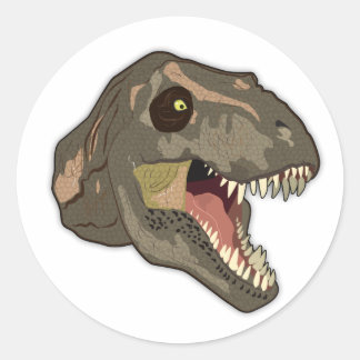 Pegatina Redonda Tirannosaurus STRIKES