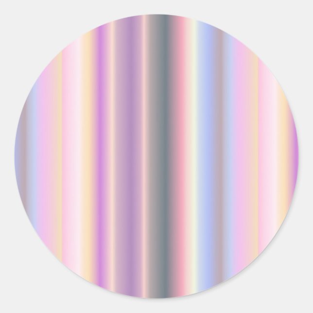 Pegatina Redonda Tiras de arcoiris Pastel - Patrón (Anverso)