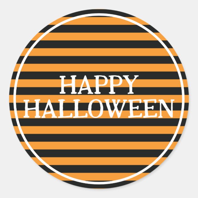 Pegatina Redonda Tiras de Halloween (Anverso)