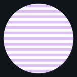 Pegatina Redonda Tiras de lavanda<br><div class="desc">Tiras negras y blancas</div>