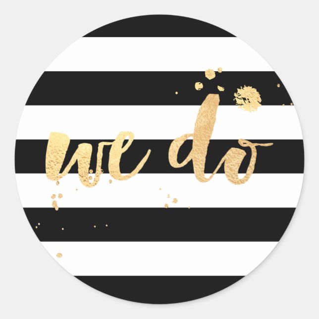 Pegatina Redonda Tiras de PixDezine/oro falso deslumbrado/lo hacemo (Anverso)