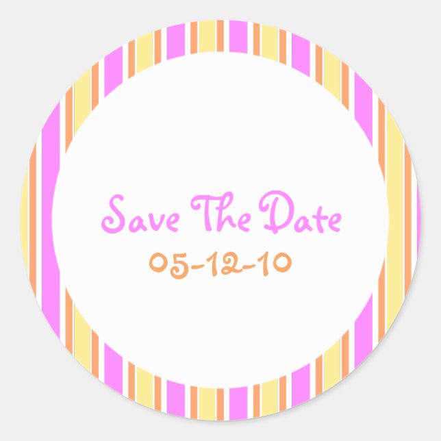 Pegatina Redonda Tiras Guardar los Pegatinas de fecha (Anverso)
