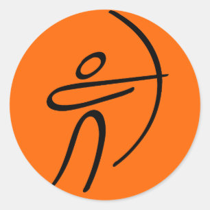 Pegatina Redonda Tiro con arco