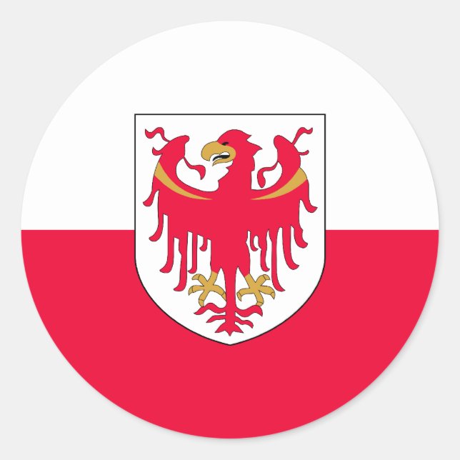 Pegatina Redonda Tirol del Sur (Italia) (Anverso)