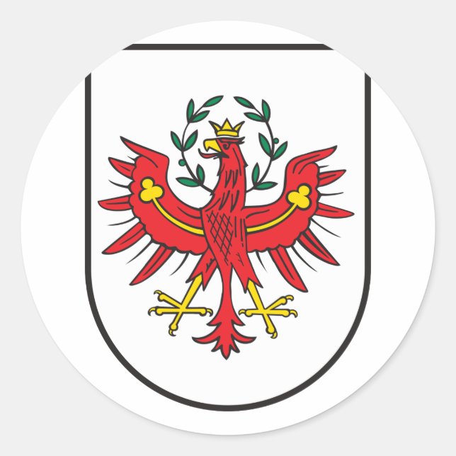 Pegatina Redonda Tirol Wappen, Austria (Anverso)