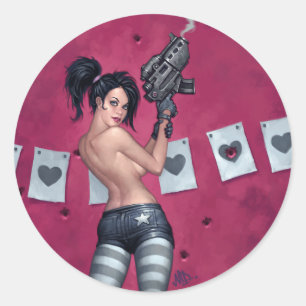 Pegatina Redonda Tiroteo