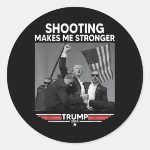 Pegatina Redonda Tiroteo de Trump me hace disparar más fuerte
