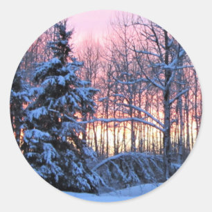 Pegatina Redonda 'Tis las vacaciones de invierno de la estación…