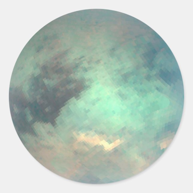 Pegatina Redonda Titán de la luna del planeta Saturno (Anverso)