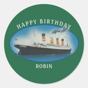 Pegatina Redonda Titanday Green RMS White Star Line Ship