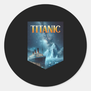 Pegatina Redonda Titanic Crucero Iceberg 1912 Rms Viaje Hombres Mu