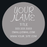 Pegatina Redonda Titanium Freehand Simple<br><div class="desc">Guay,  diseño elegante y minimalista. Gris.</div>