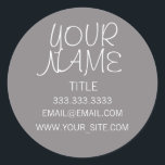 Pegatina Redonda Titanium Freehand Simple<br><div class="desc">Guay,  diseño elegante y minimalista. Gris.</div>