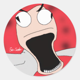 Pegatina Redonda Títere descentrado