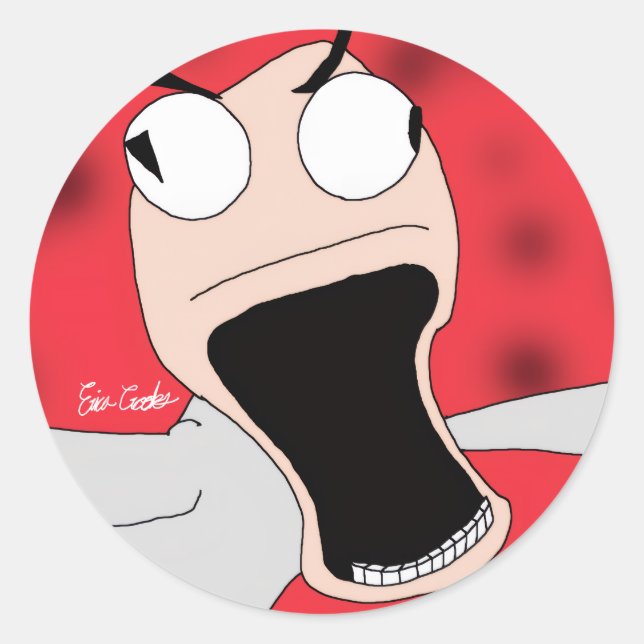 Pegatina Redonda Títere descentrado (Anverso)