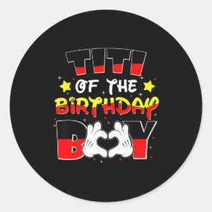 Pegatina Redonda Titi del niño de cumpleaños Camiseta Divertida tía