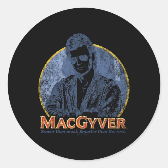 Pegatina Redonda Título de Macgyver (Anverso)