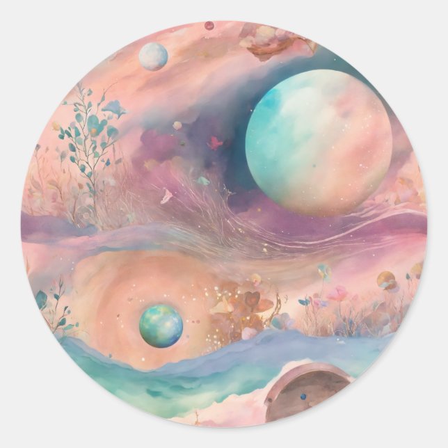 Pegatina Redonda Título: Revistas de Dreamy Mist Pastel: Shabby Chi (Anverso)