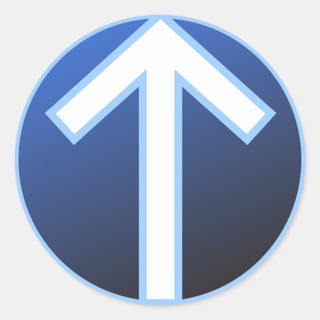 Pegatina Redonda Tiwaz Teiwaz Tyr Warrior Rune (Anverso)