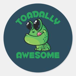 Pegatina Redonda Toad Personalizado feliz y asombroso