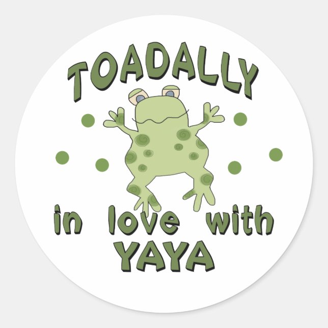 Pegatina Redonda TOADALLY Love YaYa Frog (Anverso)
