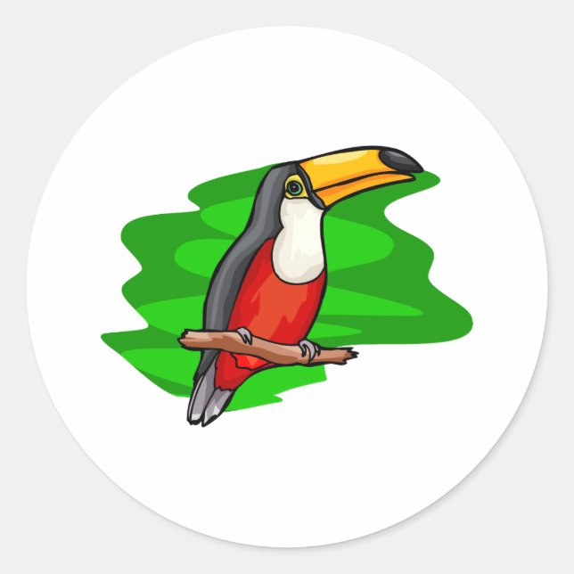 Pegatina Redonda Tobias Toucan (Anverso)