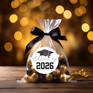 Pegatina Redonda Toca de graduación de la promoción de 2026
