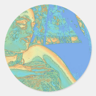 Pegatina Redonda Tocando a Oshun