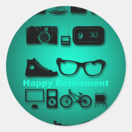 Pegatina Redonda Todas las cosas que te gustan los regalos de jubil