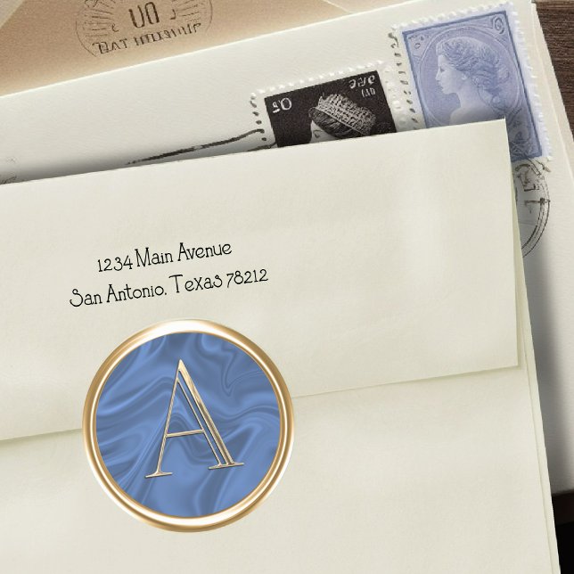 Pegatina Redonda TODAS LAS INICIALES Monograma de oro sobre cualqui (Subido por el creador)