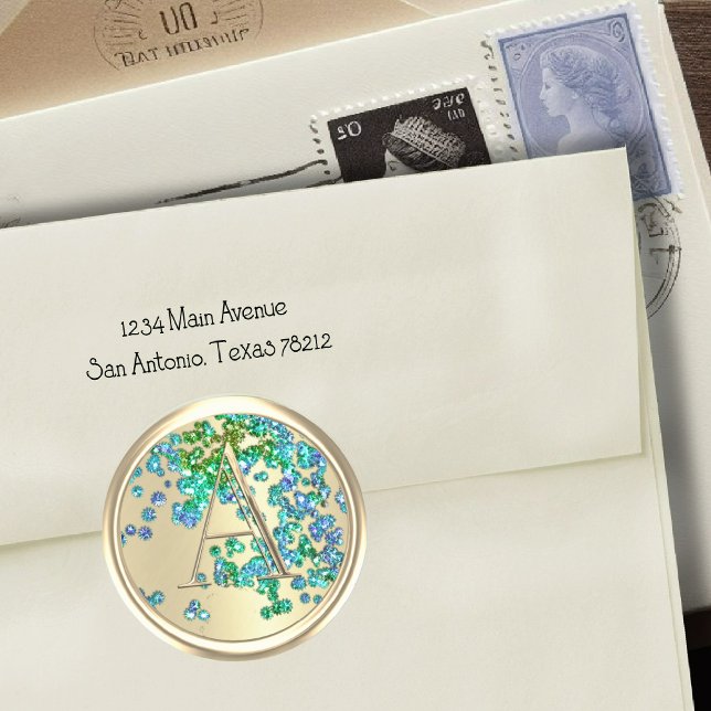 Pegatina Redonda TODAS LAS INICIALES Monograma Purpurina colorido C (Subido por el creador)