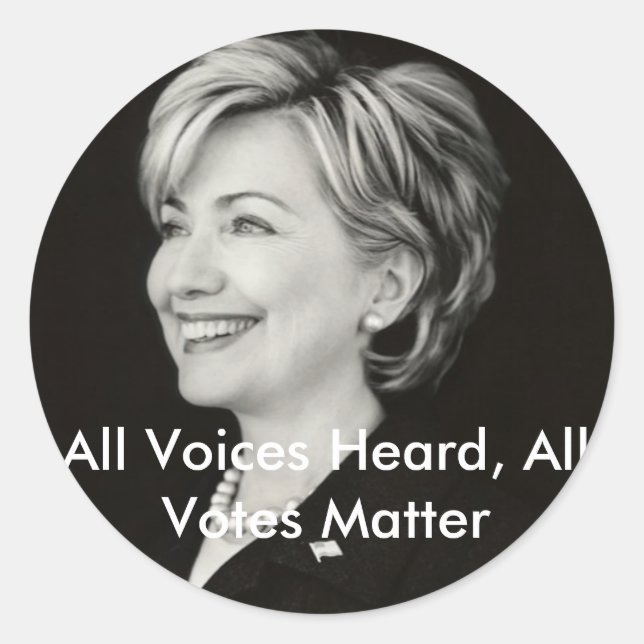 Pegatina Redonda Todas las voces escucharon, todos los votos... (Anverso)