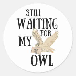 Pegatina Redonda Todavía esperando mi graciosa carta de la escuela