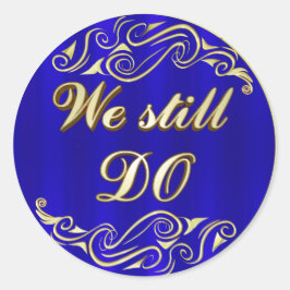 Pegatina Redonda TODAVÍA HACEMOS EL Aniversario Azul de la Tipograf