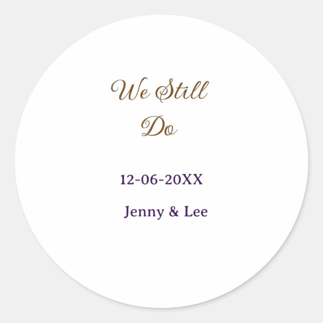 Pegatina Redonda Todavía hacemos rosa marrón nombre fecha año boho  (Anverso)