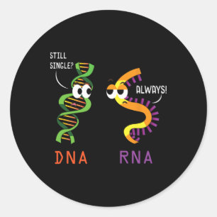 Pegatina Redonda Todavía simple ADN siempre ARN divertida ciencia b