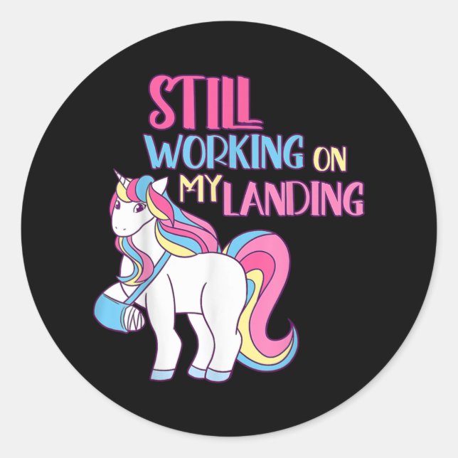 Pegatina Redonda Todavía Trabajando En Mi Lesiones De Aterrizaje Ro (Anverso)