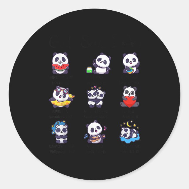 Pegatina Redonda Toddler Boys Girl God Says Am Cute Panda Kid Chris (Anverso)