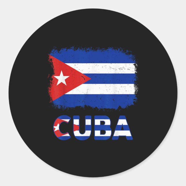 Pegatina Redonda Toddler White Cuban La Cubanita Cuba Flag Hispanic (Anverso)
