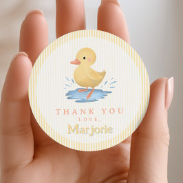 Pegatina Redonda Toddlers Cute Pastel Farm Duck Birthday Favor