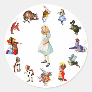 PEGATINA REDONDA TODO ALREDEDOR DE ALICE EN WONDERLAND