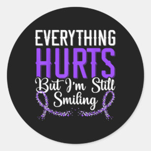 Pegatina Redonda Todo Duele, Pero Todavía Estoy Sonriendo Lupus Awa