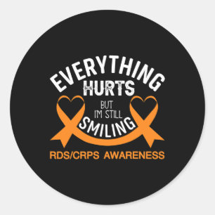 Pegatina Redonda Todo duele, todavía estoy sonriendo - Rsd Crps Awa