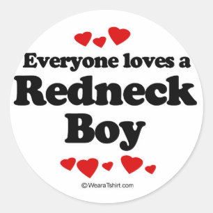 Pegatina Redonda Todo el mundo ama a un chico de Redneck