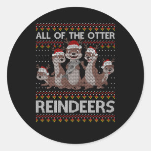 Pegatina Redonda Todo El Otter Reindeer Otter Hirt