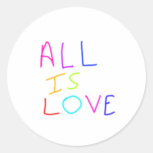 Pegatina Redonda Todo es amor arcoíris orgullo colorido LGBTQ gay j