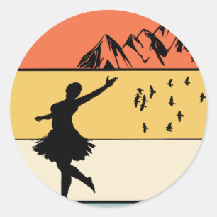 Pegatina Redonda Todo lo que necesito es amor y regalos de baile en
