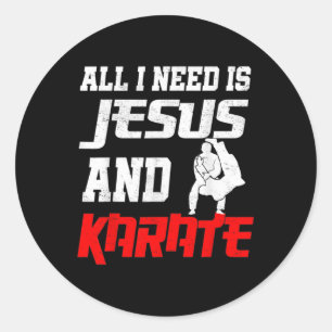 Pegatina Redonda Todo Lo Que Necesito Es Jesús Y Artes Marciales De
